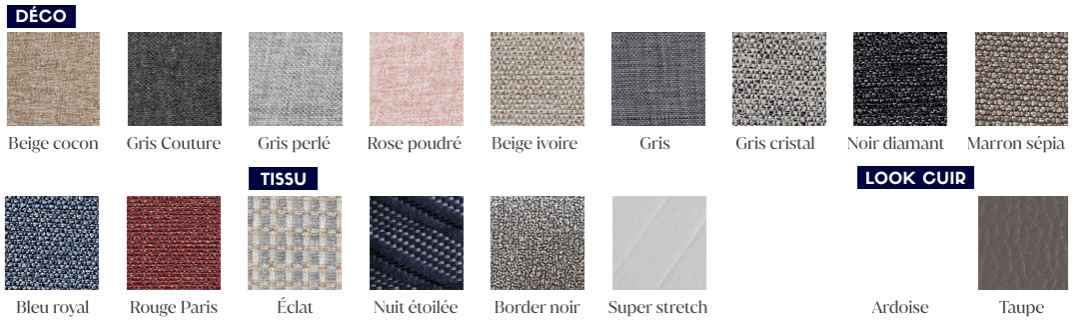 Coloris de tissu Sommier lattes souples BRUNEÏ